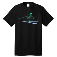 Silhouette Ski Icon For Skiier Ski Skiing Tall T-Shirt