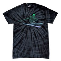 Silhouette Ski Icon For Skiier Ski Skiing Tie-Dye T-Shirt