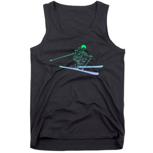 Silhouette Ski Icon For Skiier Ski Skiing Tank Top