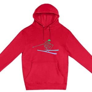 Silhouette Ski Icon For Skiier Ski Skiing Premium Pullover Hoodie