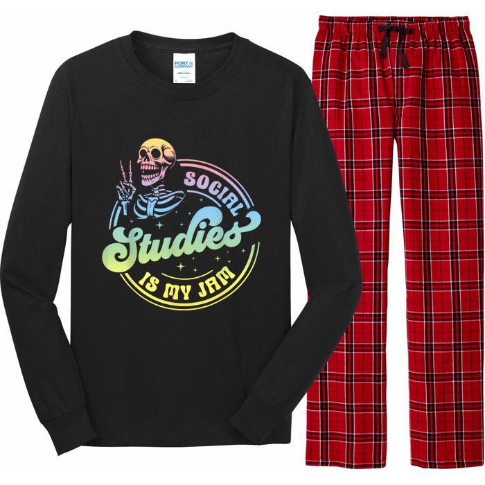 Social Studies Is My Jam Skeleton History Teacher Costume Long Sleeve Pajama Set