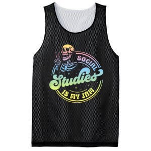 Social Studies Is My Jam Skeleton History Teacher Costume Mesh Reversible Basketball Jersey Tank