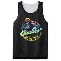 Social Studies Is My Jam Skeleton History Teacher Costume Mesh Reversible Basketball Jersey Tank