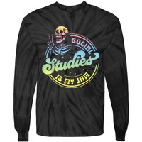 Social Studies Is My Jam Skeleton History Teacher Costume Tie-Dye Long Sleeve Shirt