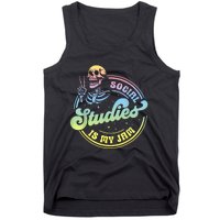 Social Studies Is My Jam Skeleton History Teacher Costume Tank Top