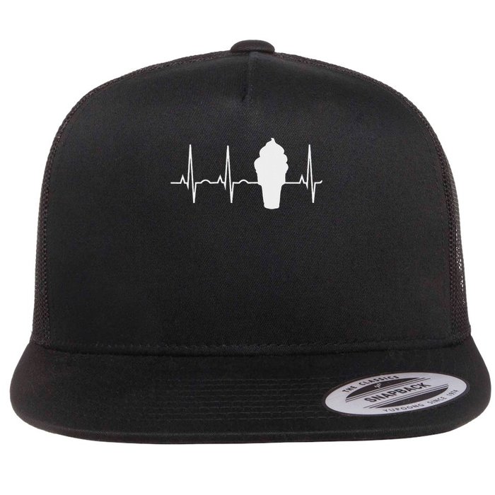 Soft Serve Ice Cream Heartbea Soft Serve Cone Flat Bill Trucker Hat
