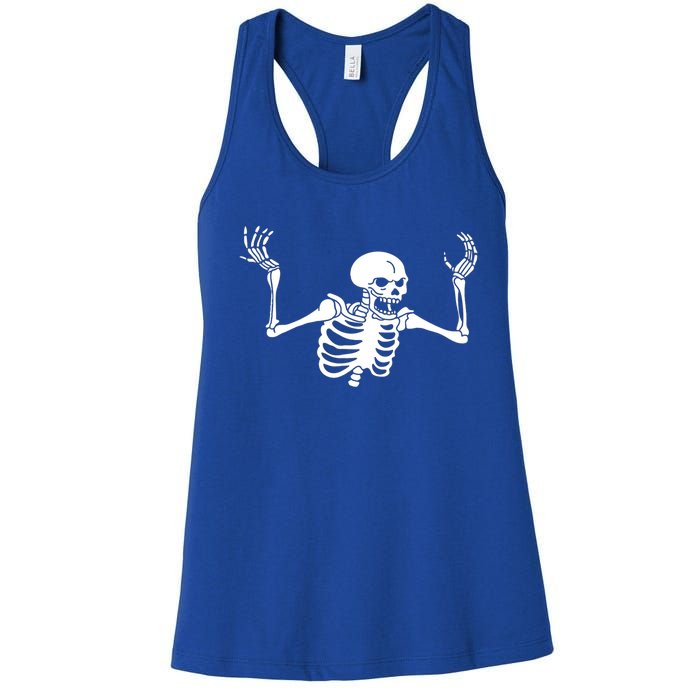 Spooking Spooktober Intensifies Skeleton Spooky Meme Gift Women's Racerback Tank