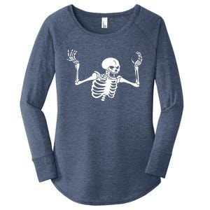 Spooking Spooktober Intensifies Skeleton Spooky Meme Gift Women's Perfect Tri Tunic Long Sleeve Shirt