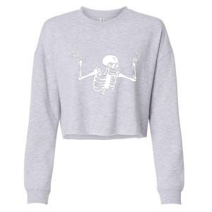 Spooking Spooktober Intensifies Skeleton Spooky Meme Gift Cropped Pullover Crew