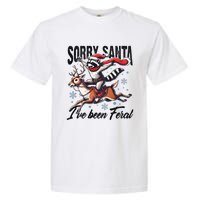 Sorry Santa I’Ve Been Feral Raccoon Riding Horse Garment-Dyed Heavyweight T-Shirt