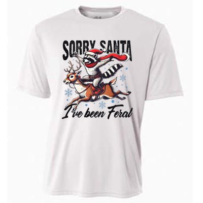 Sorry Santa I’Ve Been Feral Raccoon Riding Horse Cooling Performance Crew T-Shirt