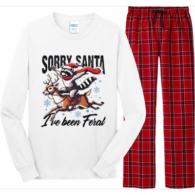 Sorry Santa I’Ve Been Feral Raccoon Riding Horse Long Sleeve Pajama Set