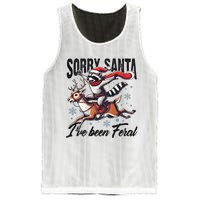 Sorry Santa I’Ve Been Feral Raccoon Riding Horse Mesh Reversible Basketball Jersey Tank