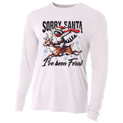 Sorry Santa I’Ve Been Feral Raccoon Riding Horse Cooling Performance Long Sleeve Crew