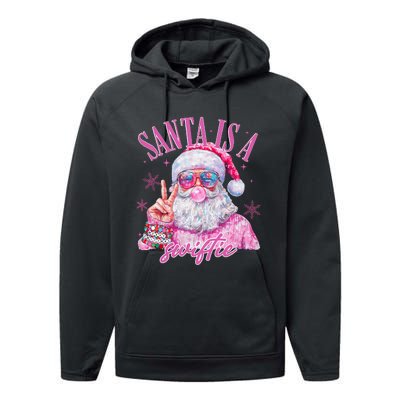 Sunglasses Santa Is A Swifty Santa Christmas Performance Fleece Hoodie