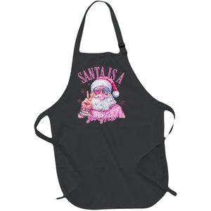 Sunglasses Santa Is A Swifty Santa Christmas Full-Length Apron With Pockets