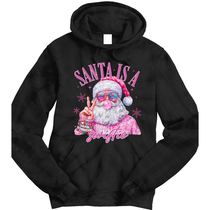 Sunglasses Santa Is A Swifty Santa Christmas Tie Dye Hoodie