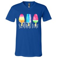 Sweet Summertime Ice Cream Family Vacation Popsicle Beach V-Neck T-Shirt