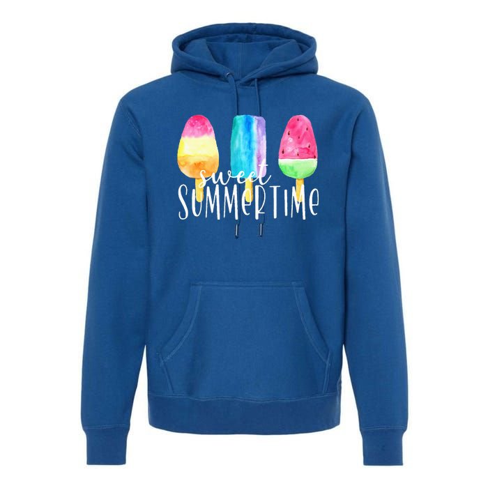 Sweet Summertime Ice Cream Family Vacation Popsicle Beach Premium Hoodie