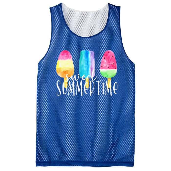 Sweet Summertime Ice Cream Family Vacation Popsicle Beach Mesh Reversible Basketball Jersey Tank