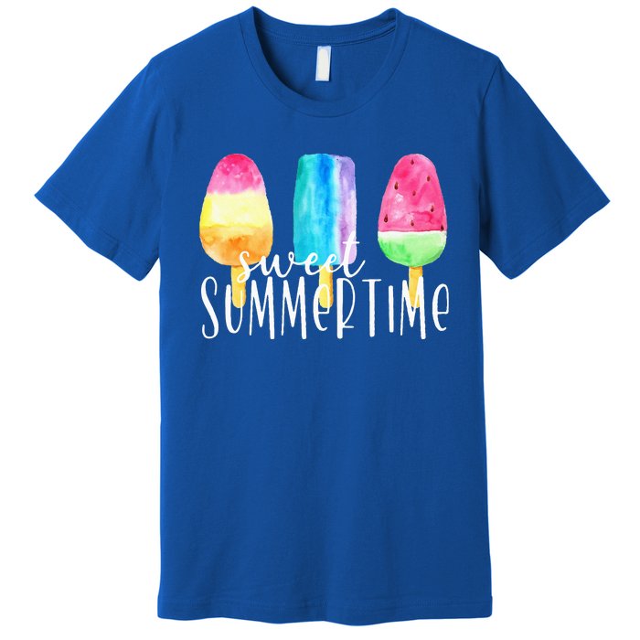 Sweet Summertime Ice Cream Family Vacation Popsicle Beach Premium T-Shirt