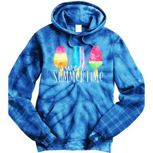 Sweet Summertime Ice Cream Family Vacation Popsicle Beach Tie Dye Hoodie