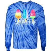 Sweet Summertime Ice Cream Family Vacation Popsicle Beach Tie-Dye Long Sleeve Shirt