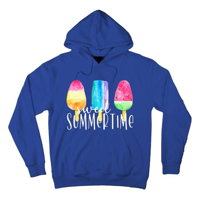 Sweet Summertime Ice Cream Family Vacation Popsicle Beach Tall Hoodie