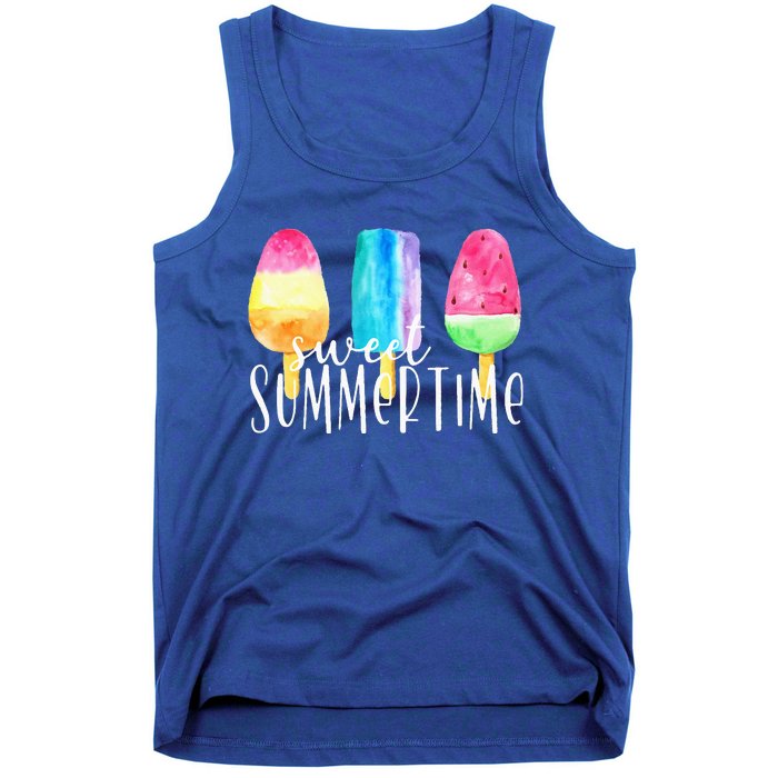 Sweet Summertime Ice Cream Family Vacation Popsicle Beach Tank Top