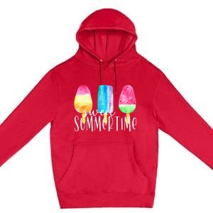 Sweet Summertime Ice Cream Family Vacation Popsicle Beach Premium Pullover Hoodie