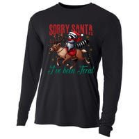 Sorry Santa Ive Been Feral Raccoon Riding Reindeer Christmas Xmas Holiday Cooling Performance Long Sleeve Crew