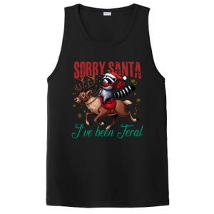 Sorry Santa Ive Been Feral Raccoon Riding Reindeer Christmas Xmas Holiday PosiCharge Competitor Tank