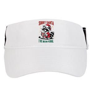 Sorry Santa Ive Been Feral Raccoon Christmas Xmas Holiday Adult Drive Performance Visor