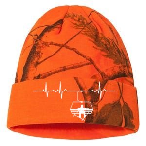 Ski Skiing Instructor Skier Sitting In Lift With Heartbeat Great Gift Kati Licensed 12" Camo Beanie