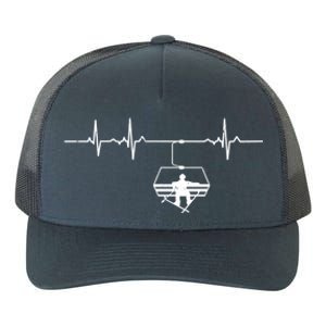 Ski Skiing Instructor Skier Sitting In Lift With Heartbeat Great Gift Yupoong Adult 5-Panel Trucker Hat