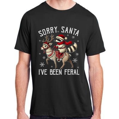 Sorry Santa IVe Been Feral Christmas Holiday Raccoon Meme Adult ChromaSoft Performance T-Shirt