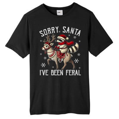 Sorry Santa IVe Been Feral Christmas Holiday Raccoon Meme Tall Fusion ChromaSoft Performance T-Shirt