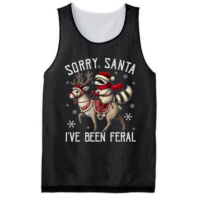 Sorry Santa IVe Been Feral Christmas Holiday Raccoon Meme Mesh Reversible Basketball Jersey Tank