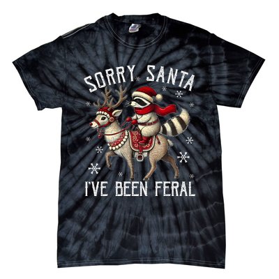 Sorry Santa IVe Been Feral Christmas Holiday Raccoon Meme Tie-Dye T-Shirt