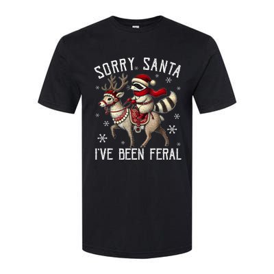 Sorry Santa IVe Been Feral Christmas Holiday Raccoon Meme Softstyle CVC T-Shirt