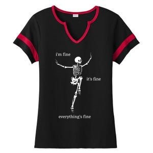 Sassy Skeleton: Im Fine Ladies Halftime Notch Neck Tee