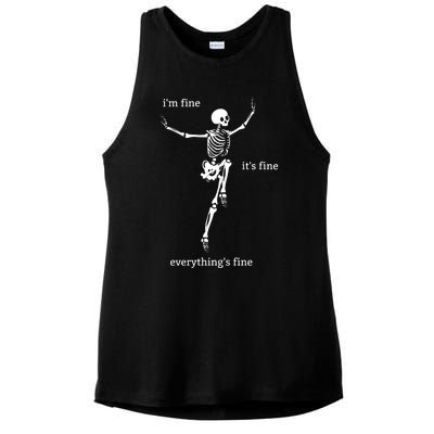 Sassy Skeleton: Im Fine Ladies PosiCharge Tri-Blend Wicking Tank