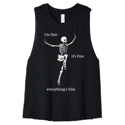 Sassy Skeleton: Im Fine Women's Racerback Cropped Tank