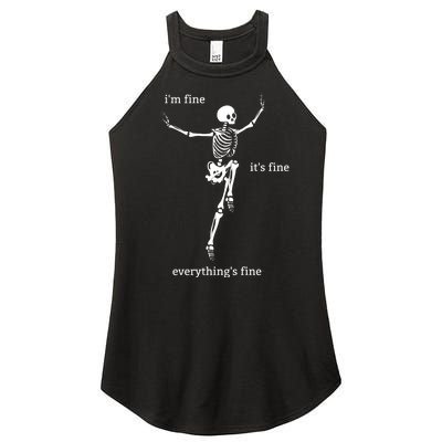 Sassy Skeleton: Im Fine Women's Perfect Tri Rocker Tank