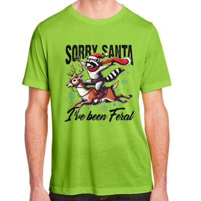 Sorry Santa I’Ve Been Feral Raccoon Riding Horse Adult ChromaSoft Performance T-Shirt