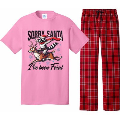 Sorry Santa I’Ve Been Feral Raccoon Riding Horse Pajama Set