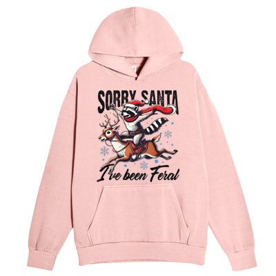 Sorry Santa I’Ve Been Feral Raccoon Riding Horse Urban Pullover Hoodie