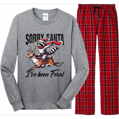 Sorry Santa I’Ve Been Feral Raccoon Riding Horse Long Sleeve Pajama Set