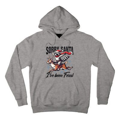 Sorry Santa I’Ve Been Feral Raccoon Riding Horse Tall Hoodie