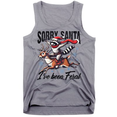 Sorry Santa I’Ve Been Feral Raccoon Riding Horse Tank Top